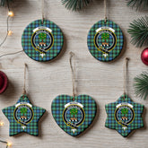 Mowat Ancient Tartan Crest Christmas Ceramic Ornament